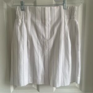 Express black and white pinstriped mini skirt